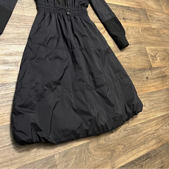 Moncler High-Neck Nylon Dress Black Long-Sleeve Size 42 - Picture 13 of 16